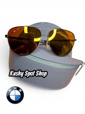 BMW Aviator Polarized PURE TITANIUM BLACK FRAME NWT